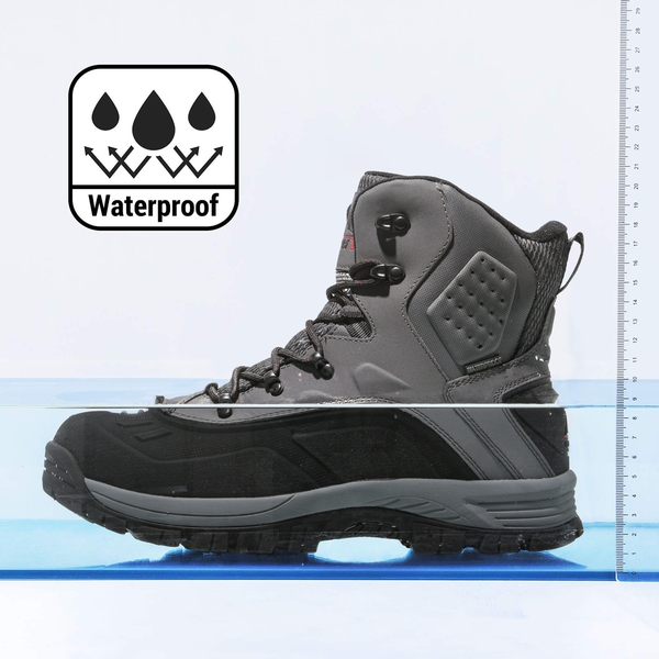 Men's Slip-Resistant Waterproof Snow Boots【Wide Fit】 - GREY - 3